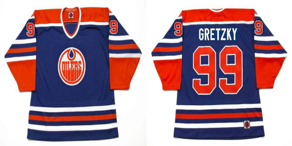 2019 Men Edmonton Oilers #99 Gretzky Blue CCM NHL jerseys